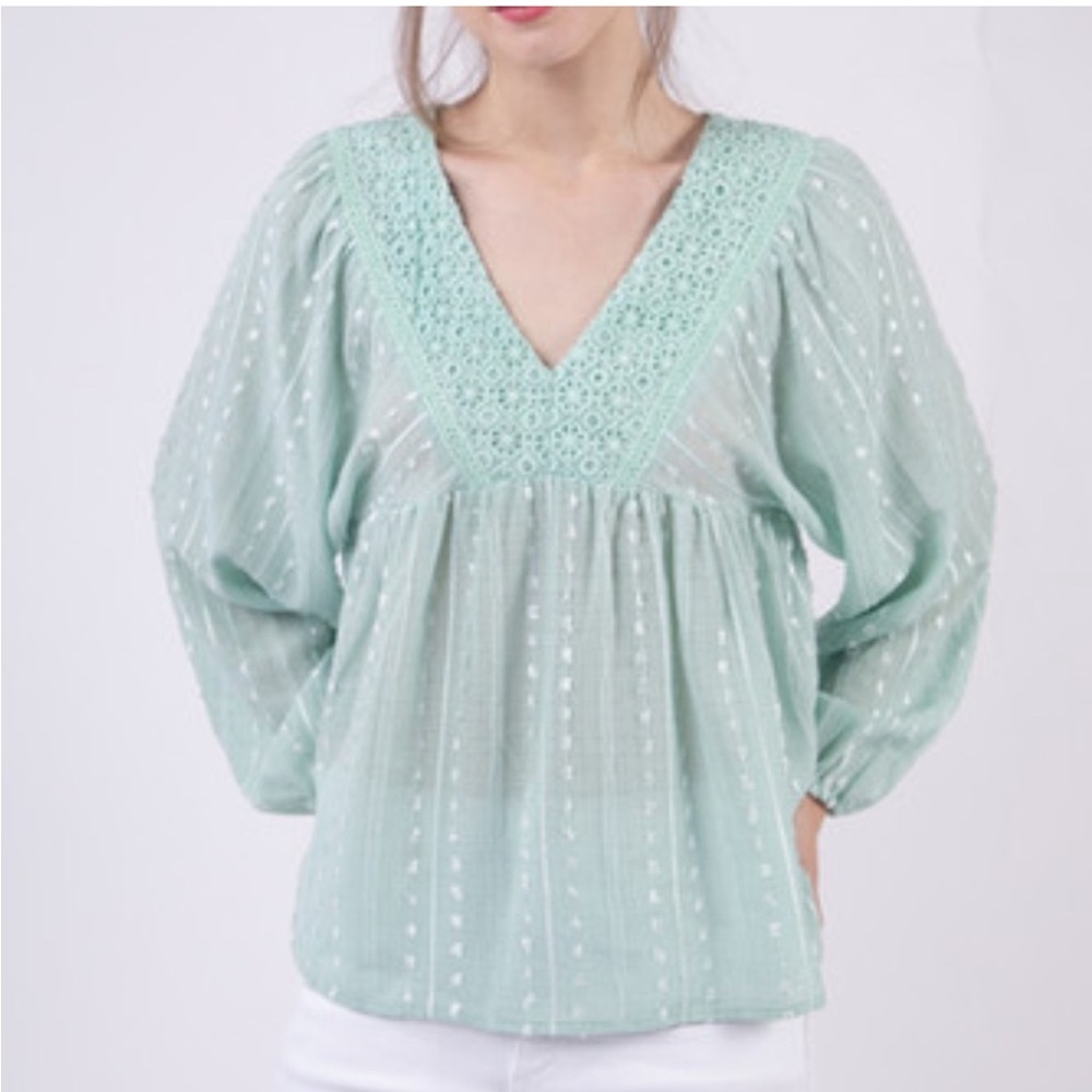 Sage Embellished Blouse